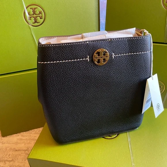 Tory Burch Black Leather Bucket Bag - Picture 6 of 10